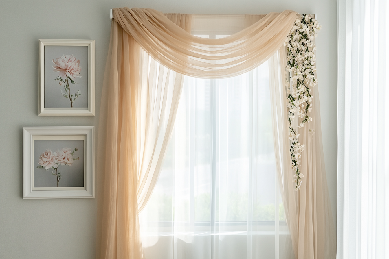 ways to hang a window curtains scarf