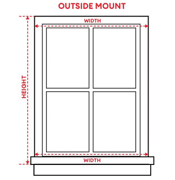 measure outside mount blinds