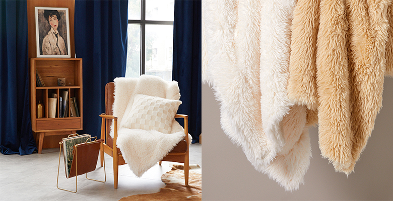 clean faux fur pillows