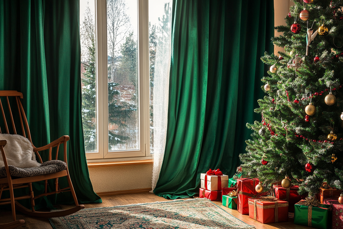 christmas curtain for bedroom decor