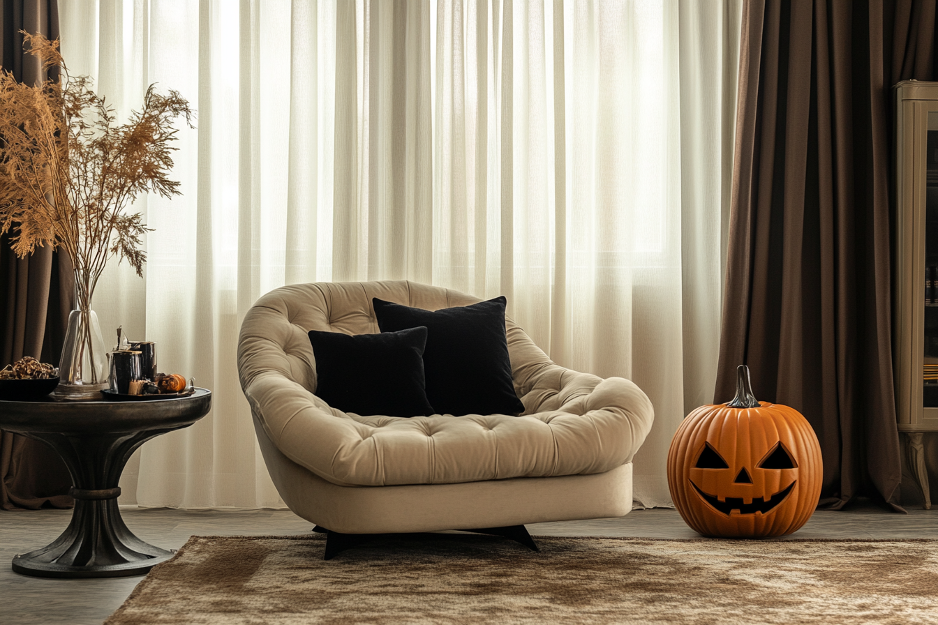 custom halloween themed curtain