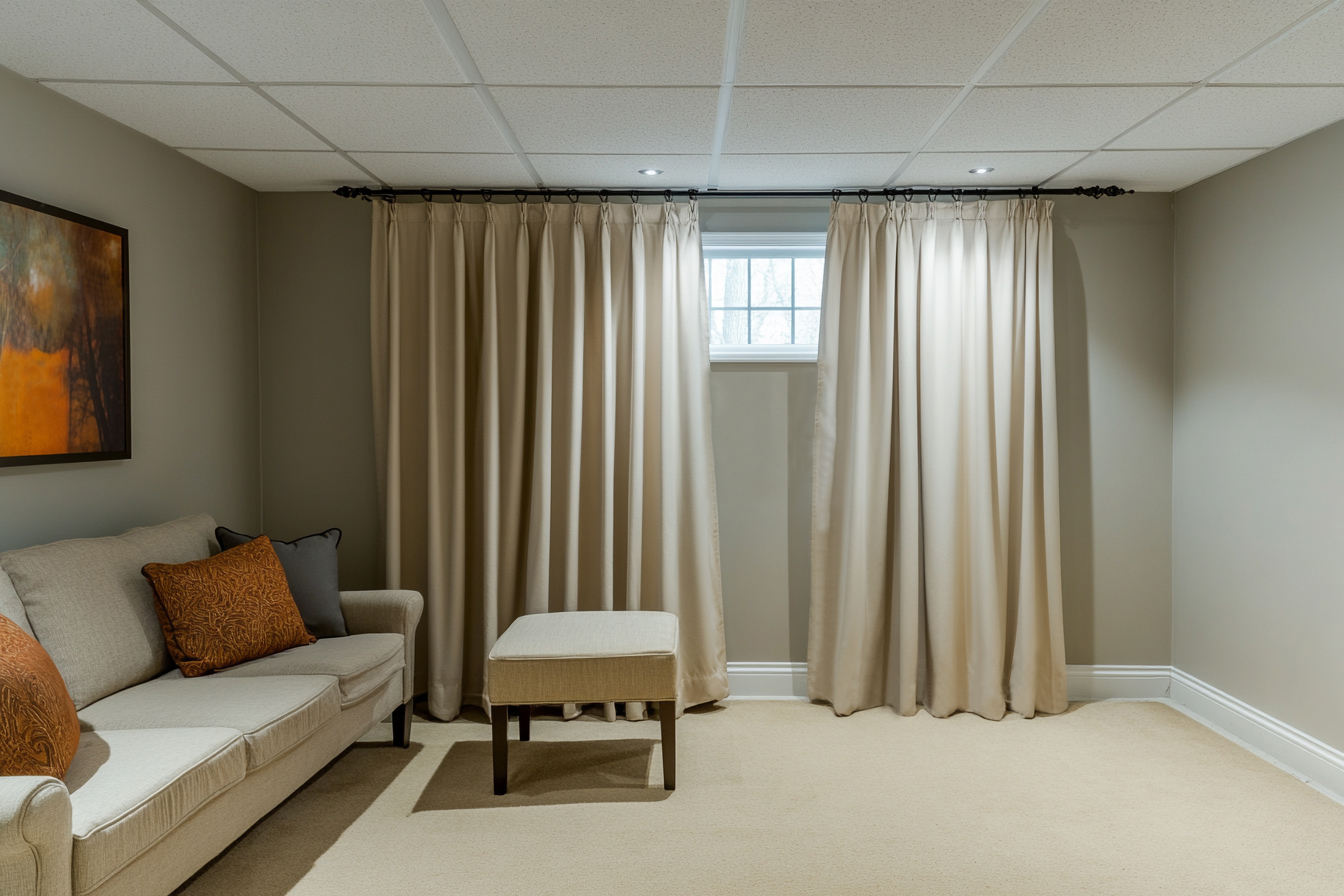 perfect idea basement window curtains